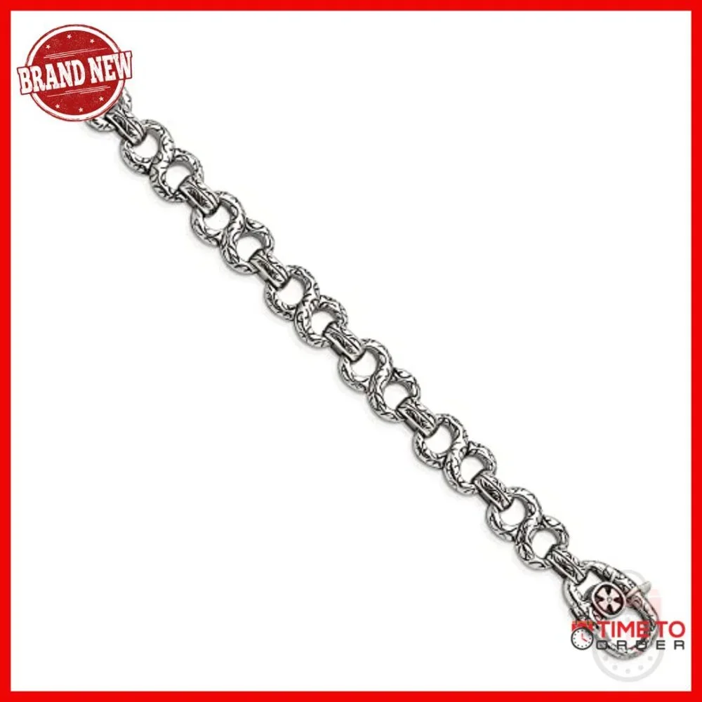 Stainless Steel Men's Bracelet 8.5in Lobster Clasp 15mm Width